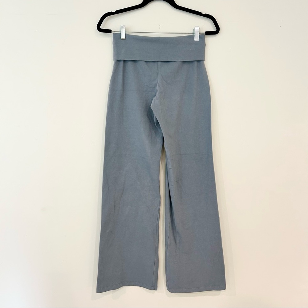 Brandy Melville Blue Fold Over Low Waist Wide Leg Yoga Pants O/S Like New - Picture 4 of 7
